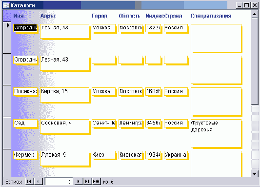 Измененная форма Каталоги