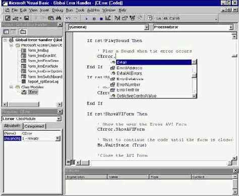 Использование технологии Microsoft IntelliSense